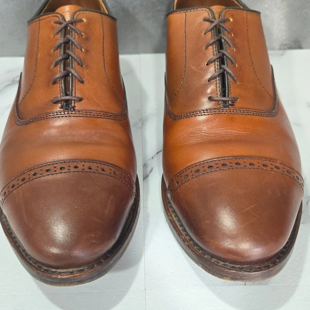 Allen Edmonds Dress Shoes Mens 9.5 EE Fifth Avenue Brown Leather Cap Toe Oxford